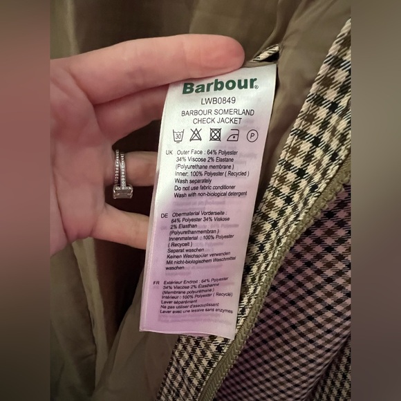 BARBOUR Somerland Belted Checked Cotton-blend Trench Coat Size 10 New - Picture 15 of 16